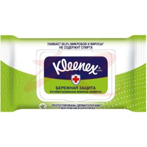 Клинекс салфетки влажные а/бактер. алоэ  №40 [kleenex]. Фото