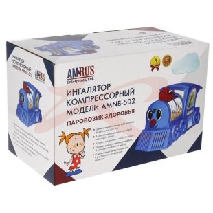 Амрус ингалятор компрессорный amnb-502 детский паровозик здоровья. Фото