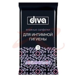 Дива салфетки для интимной гигиены №15 блэк. Фото