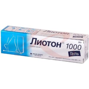 Лиотон 1000 гель для наружного применения 1000ме/г 30г. Фото