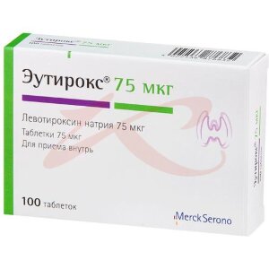 Изображение Эутирокс таблетки 75мкг №100 Эутирокс таблетки 75мкг №100. Фото