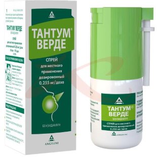 Изображение Тантум верде спрей для местного применения 0.255мг/доза 30мл в комплекте с канюлей Тантум верде спрей для местного применения 0.255мг/доза 30мл в комплекте с канюлей. Фото