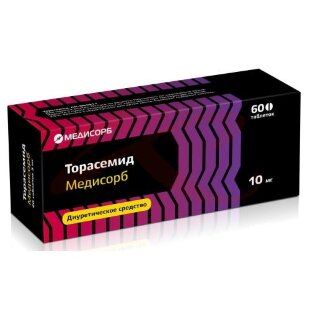Торасемид медисорб таблетки 10мг №60. Фото
