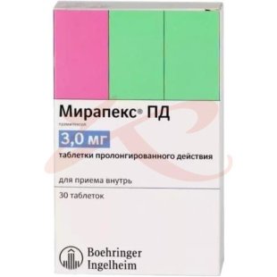 Мирапекс пд таблетки с пролонгированным высвобождением 3мг №30. Фото