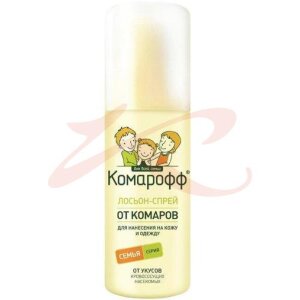 Комарофф лосьон-спрей 100мл от комаров на кожу и одежду. Фото