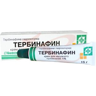 Тербинафин крем для наружного применения 1% 15г. Фото